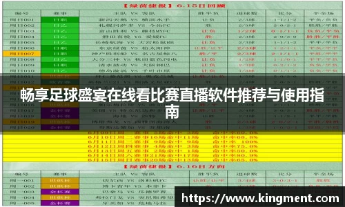 畅享足球盛宴在线看比赛直播软件推荐与使用指南